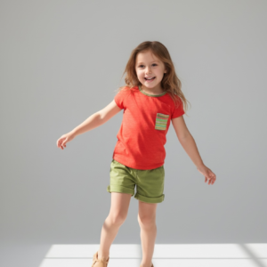 WildWhisper Linen T-Shirt – Kids’ Lightweight Coral Tee